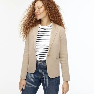 J. Crew Camille Sweater Blazer in Sand Wool Stretch Blend Size Small